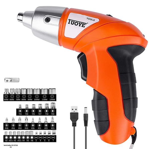 Uppladdningsbar Mini Skruvdragare och Borrmaskin 45 Bits orange