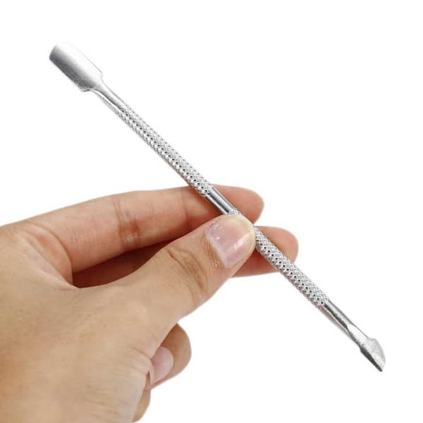 Cuticle Pusher 2-i-1 negleværktøj rustfrit stål sølv sølv