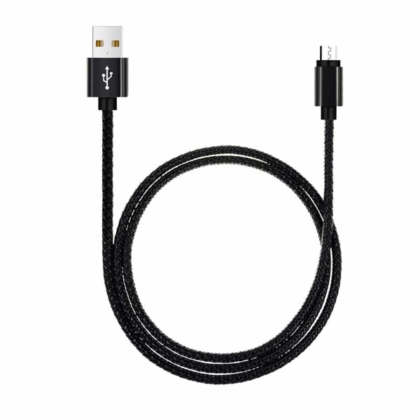Extra Hållbar 1m Micro-USB Quick Charge 3.0 Laddkabel (Svart) svart