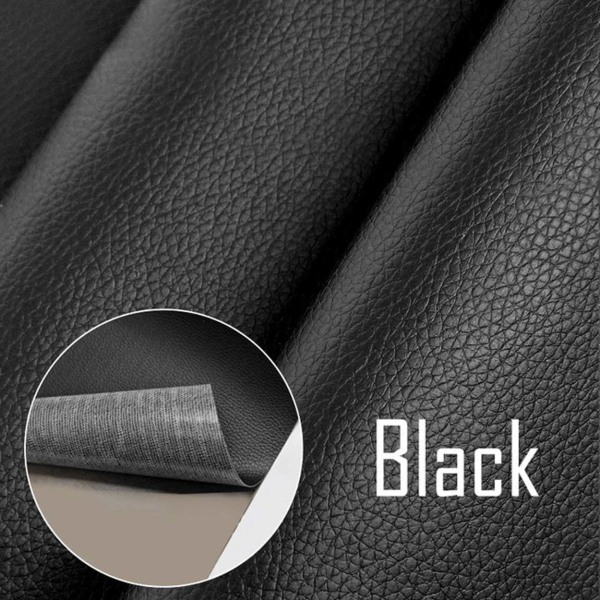 Selvklæbende læderfiksreparationsdekorationspatch til sofa sort 2ST 20x30 cm ark sort