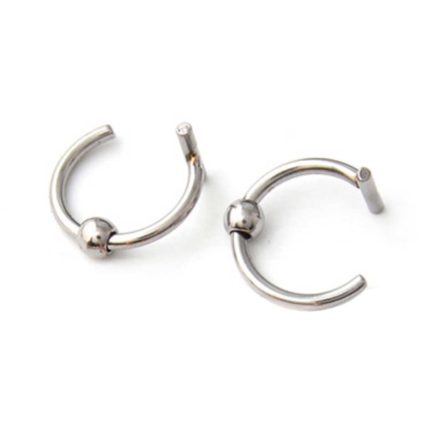 2-pakke falsk læbe ring uden hul falsk piercing sølv sølv