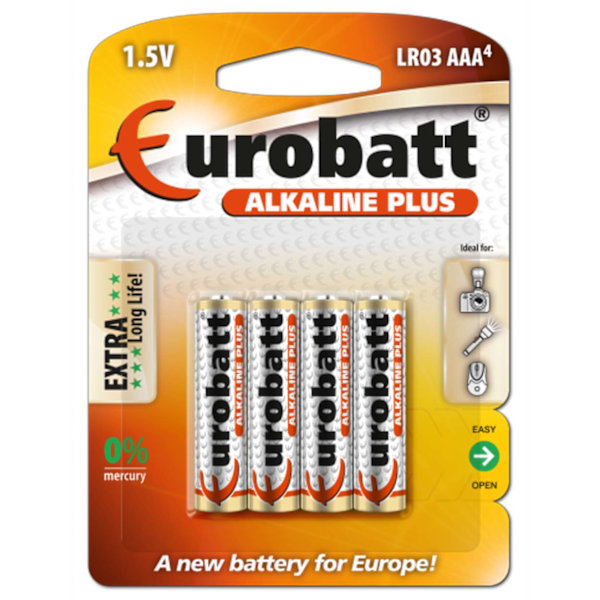 Alkaline Plus AAA-batterier 4-pak (LR03)