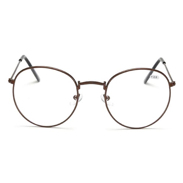 Retro runde lesebriller briller styrke 2.0 brune brun