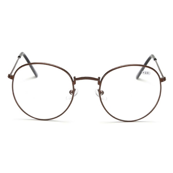 Retro runde lesebriller briller styrke 3.0 brun brun