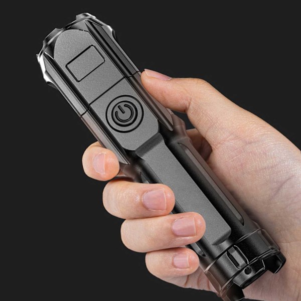 Ladattava LED -taskulamppu xpe zoom musta