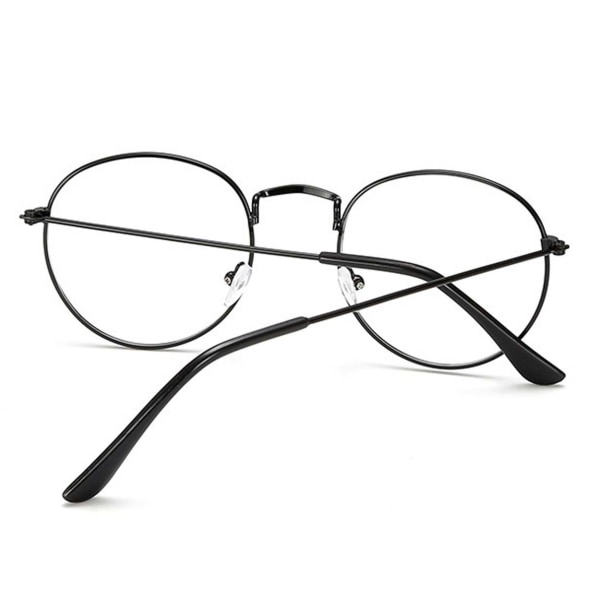 Retro Runda Läsglasögon Glasögon Styrka 1.0 Svart svart