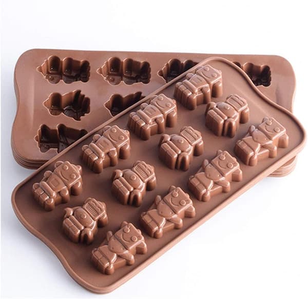 Silikonform för choklad och praliner robotar – 12 hål, 21 × 10,5 cm