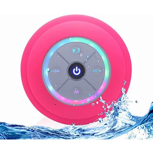 Vedenpitävä suihkukaiutin RGB LEDillä - Bluetooth-kaiutin imukupilla