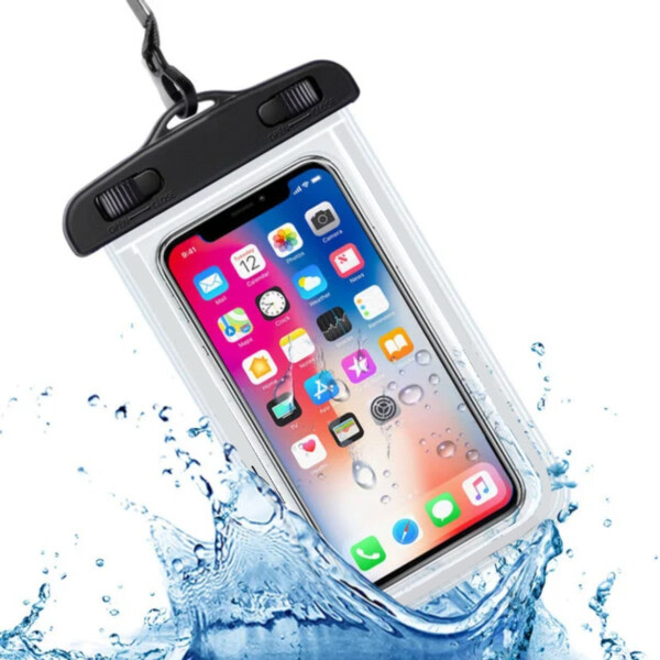 Vedenpitävä matkapuhelinkotelo - yleinen vedenpitävä kotelo matkapuhelimelle valkoinen