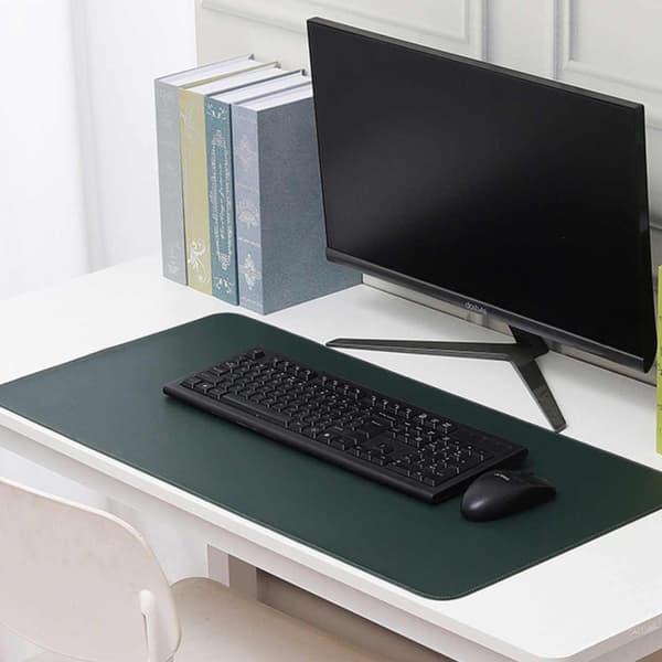 Grønt skrivebordunderlag Deskmat 120x50 cm PU-lær grønn