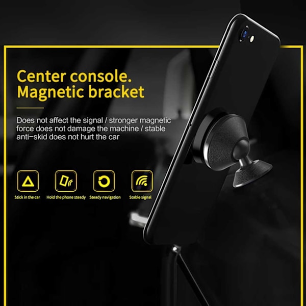 360 ° Magnet Mobil Holder Self -adhæsiv bilholder sølv sølv