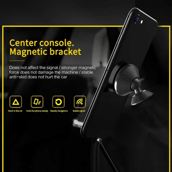 360 Rotatable mobilholder med selv -fast magnetbilholder sort sort