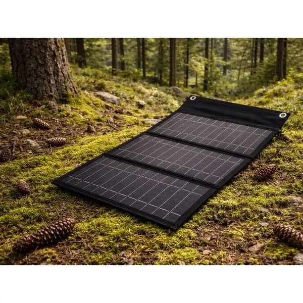 Bærbart solpanel 20W – Foldbart solcelleoplader med USB-A & USB-C til camping og rejse