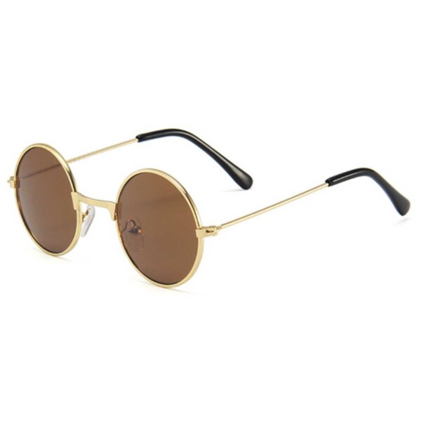 Små Solglasögon för Barn - Runda Barnsolglasögon - Guld Brun brun