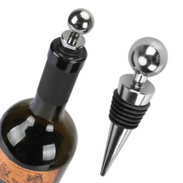 3-Pack Vinkork i Metall - Vinpropp Vinförslutare Silver silver