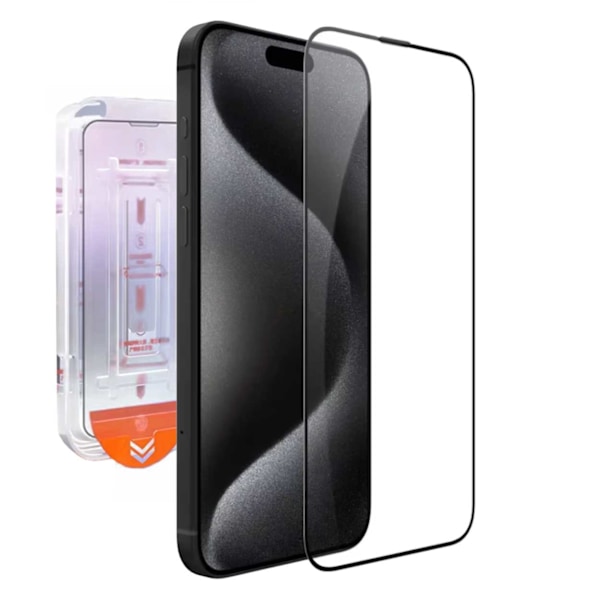 Helppo asentaa iPhone 15 Pro näytönsuoja HD karkaistu lasi läpinäkyvä