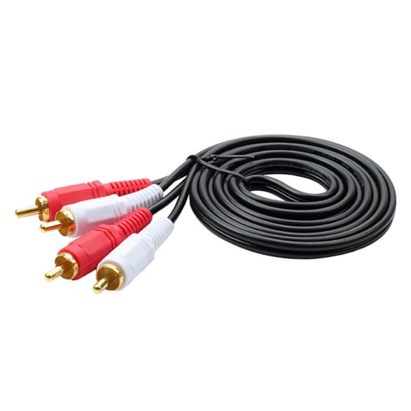 1,5m 2x RCA MALE STEREO AUDIO Kabel sort