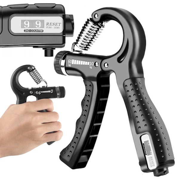 Håndtræner med justerbart greb og tæller | Grip trainer 10-60 kg