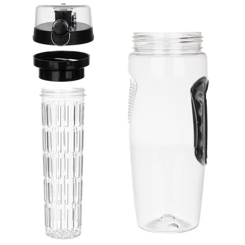 Vesipullo infuusorilla hedelmäosalla 1L musta