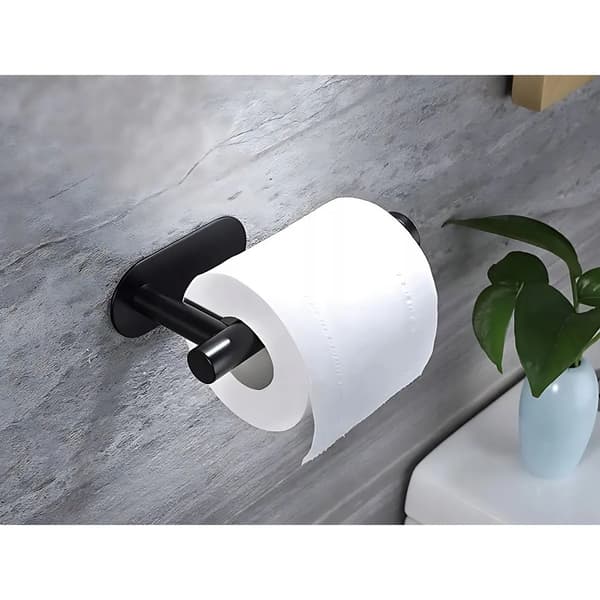 WC-paperiteline itsekiinnittyvä – Musta metalli ilman porausta