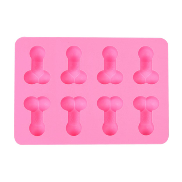 Morsom isformet bakingform Ice Cubes Penis-formet isbitform Silikon rosa