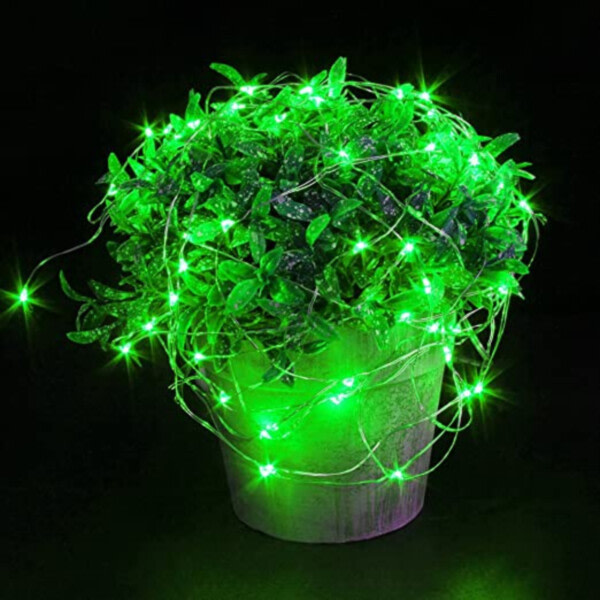 10-Pack 1m Mini LED Light Loop Battery Drevet grønt grøn