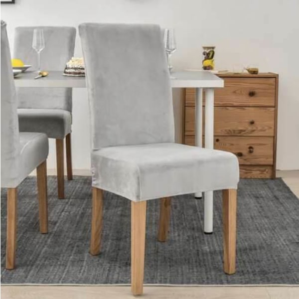 2 Universal stolebetræk Velvet Grey grå