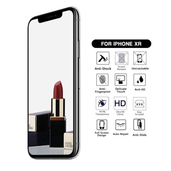 iPhone XR Heltäckande Spegel Mirror HD Skärmskydd silver