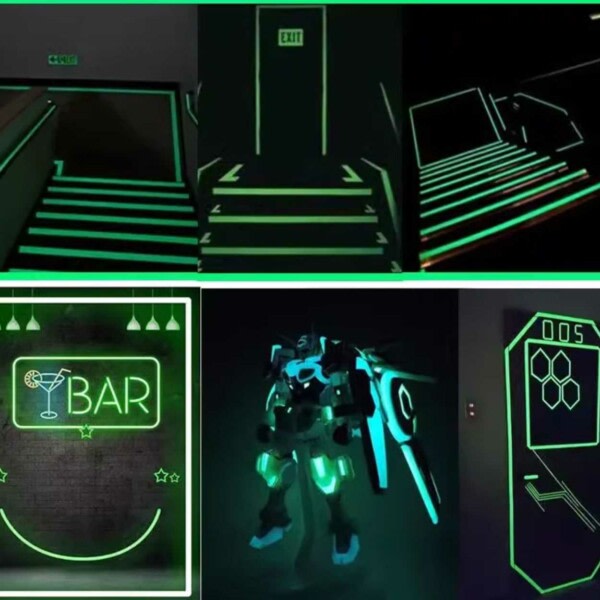 Självlysande UV Tejp Neon 5m Gul gul