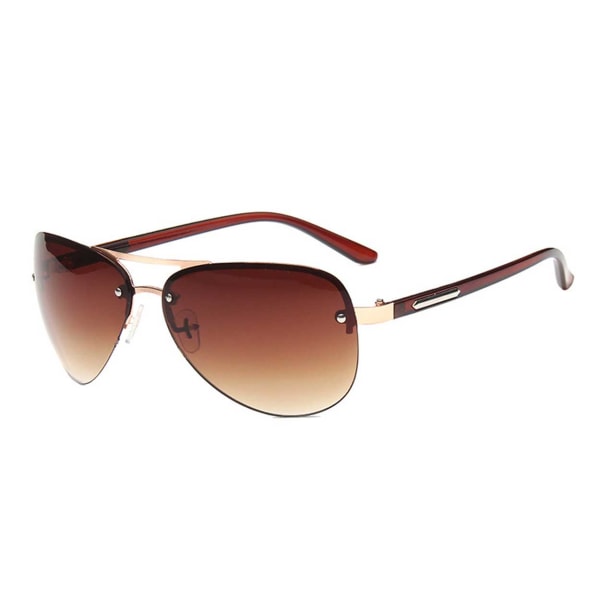 Moderne brune pilotglass aviator solbriller + senil streng brun