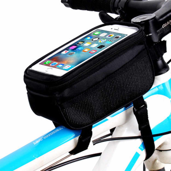 Vandtæt cykel taske med mobilholder mobil 5.7 " sort