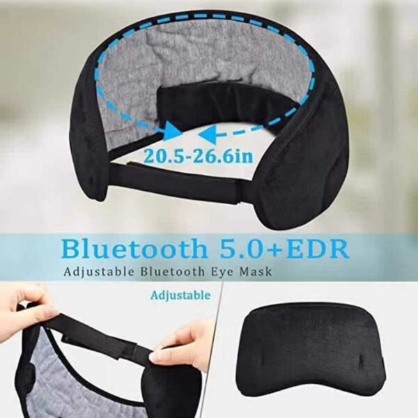 Mjuk Sovmask med Bluetooth Hörlurar - Sovhörlurar svart
