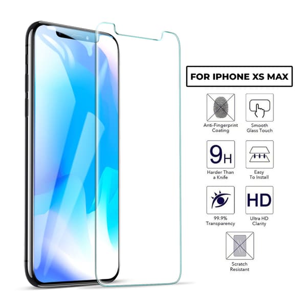 iPhone XS Max HD Screen Protector Cured Glass gjennomsiktig