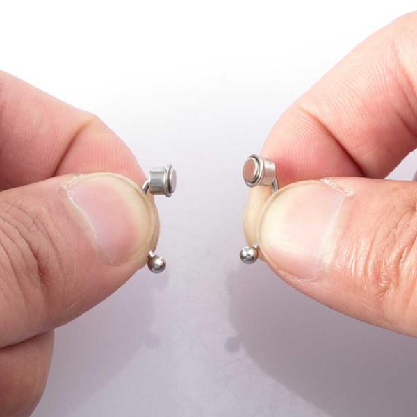 Magnetisk falsk næse ring septum naspiercing sølv sølv