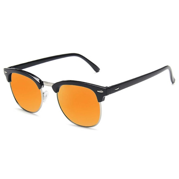 Black Clubmaster solbriller Red Mirror Glass + Senile ledning svart