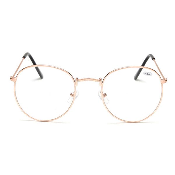 Retro Runda Läsglasögon Glasögon Styrka 1.0 Guld guld