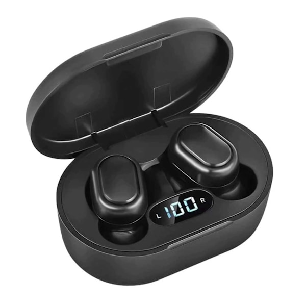 TWS Helt Trådlösa In-Ear Hörlurar Laddfodral med Display Svart svart