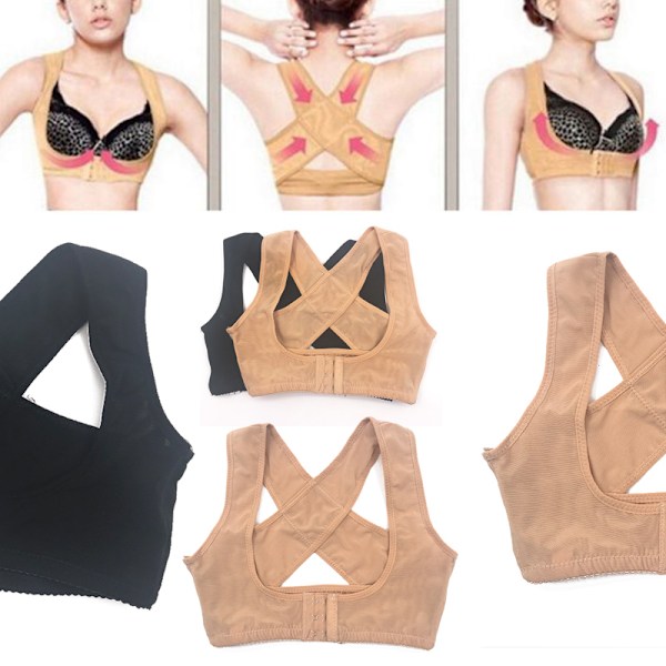 Holde vest for kvinder ryglæn for bedre kropsholdning beige one size
