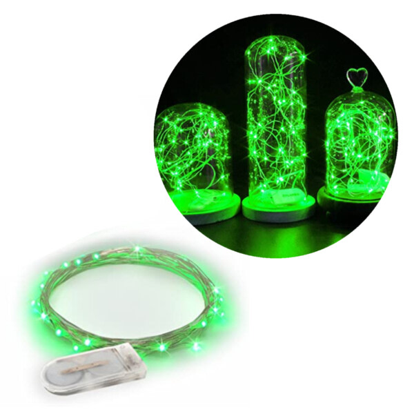 1M Mini LED Light Loop Battery -Drift Green grøn