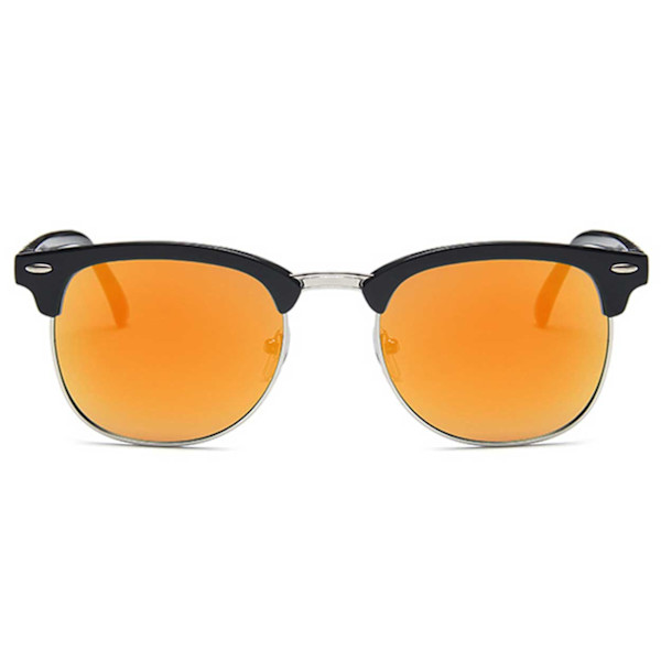 Black Clubmaster solbriller Red Mirror Glass + Senile ledning svart