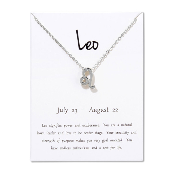 Lahjakaulakoru Zodiac Sign Lion Leo -kaulakoru hopea
