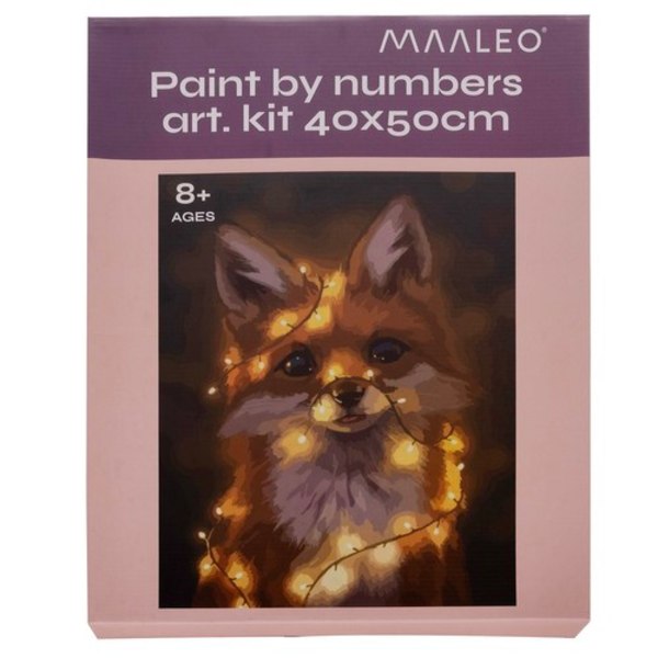 Paint By Number Set | Siveltimet, maali ja kangas puukehyksellä | Kettu 40x50cm
