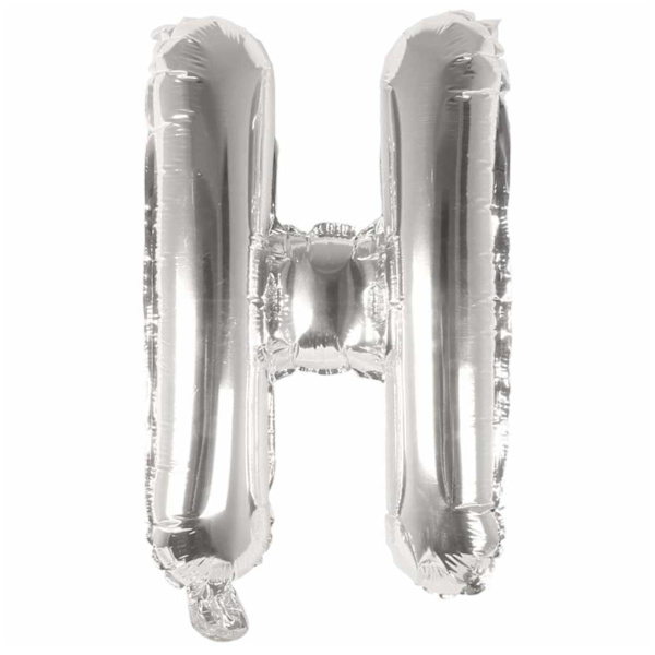 Bokstavsballong Silver 80cm Stor H