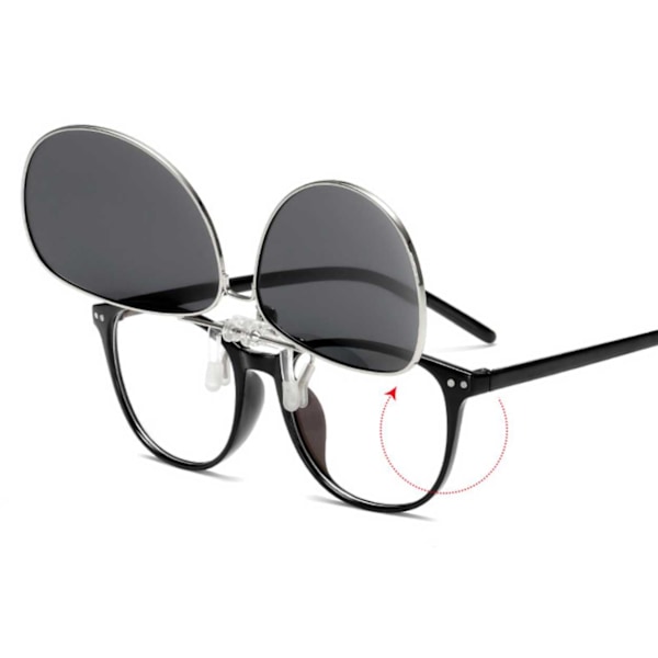 Uppfällbara Polariserade Pilot Clip-On Solglasögon Metall Silver silver