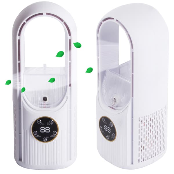 Bladløs bordvifte med luftfukter USB RGB hvit