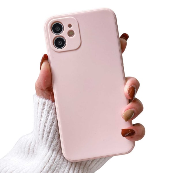 iPhone 12 mini ohut vaaleanpunainen mobiili kuori linssipeitteellä 1 mm TPU vaaleanpunainen