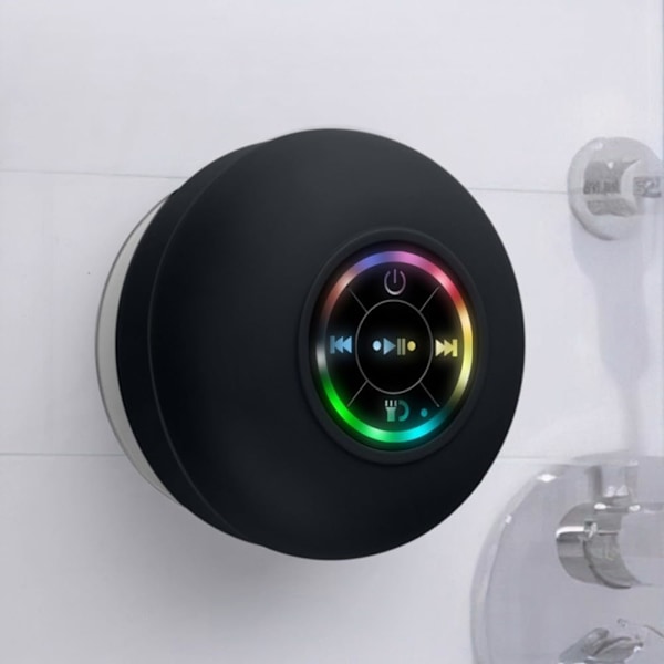Vedenpitävä suihkukaiutin RGB LEDillä - Bluetooth-kaiutin imukupilla