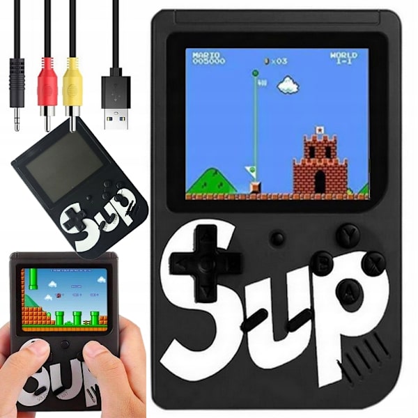 3" Mini Retro Håndholdt Spilkonsol 400-i-1 32-Bit Sort