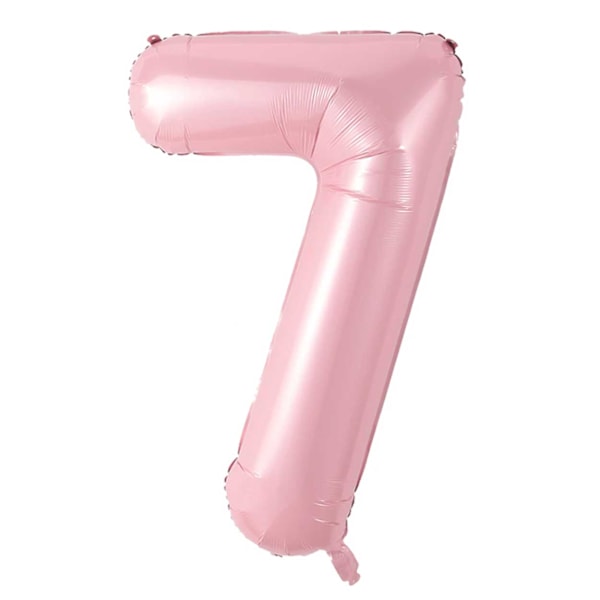 Enorm 102 cm siffer ballong rosa nummer 7 ballong rosa