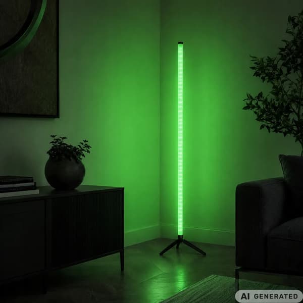 RGB LED Hjørnelampe 114cm Gulvlampe til Soveværelse med ca